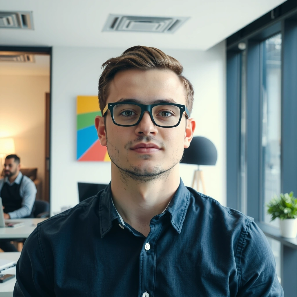 Portrait of a male Lead Web Developer.