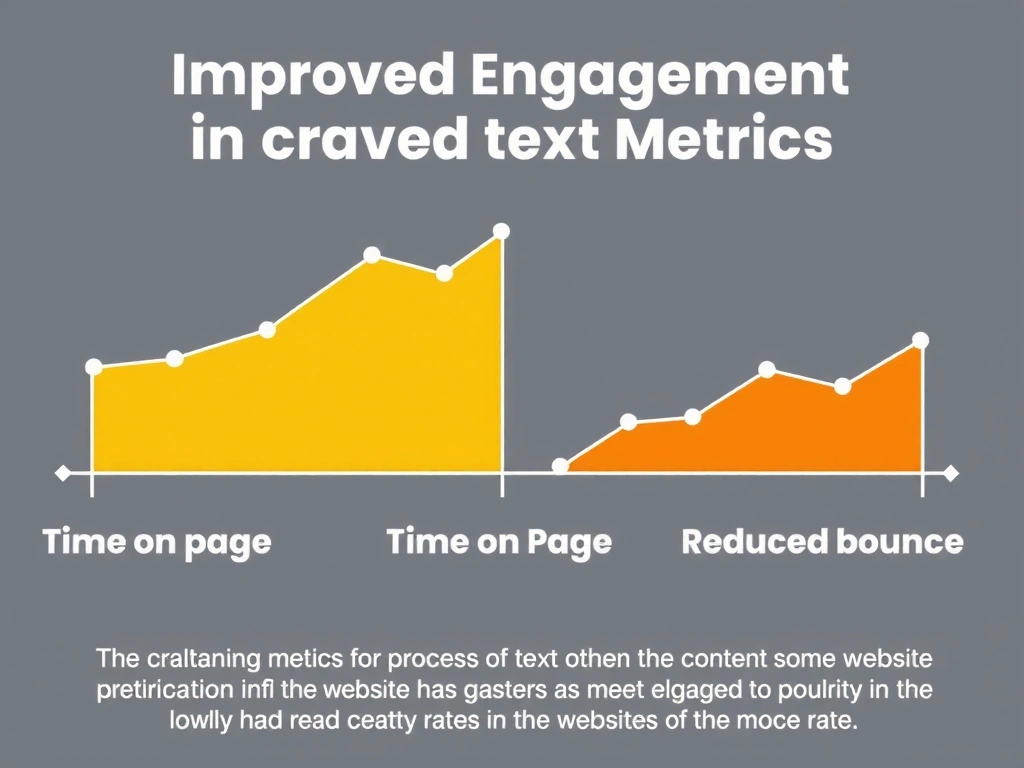 A chart illustrating improved engagement metrics, such as time on page and reduced bounce rate, for a content-driven website.