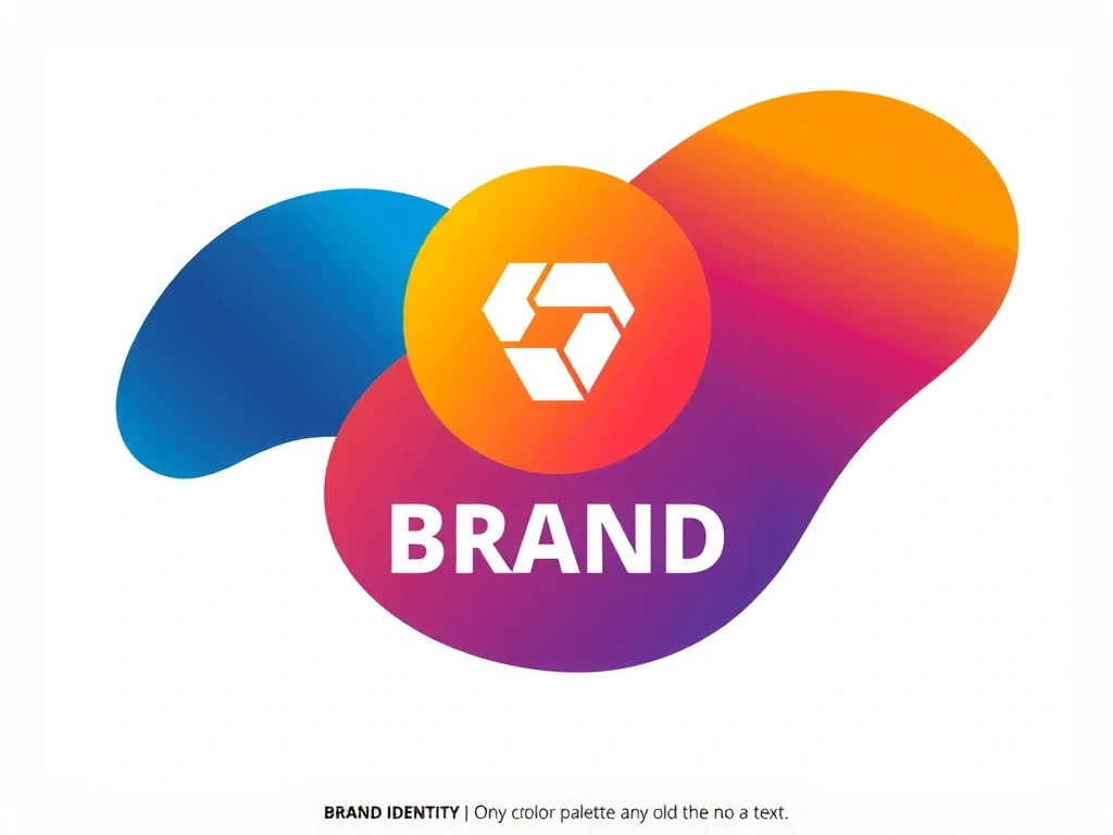 Abstract illustration of brand identity elements, including a logo, color palette, and typography, symbolizing the creation of a strong brand.