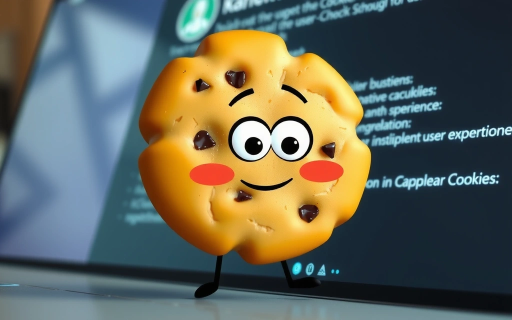 Animated cookie icon representing website tracking