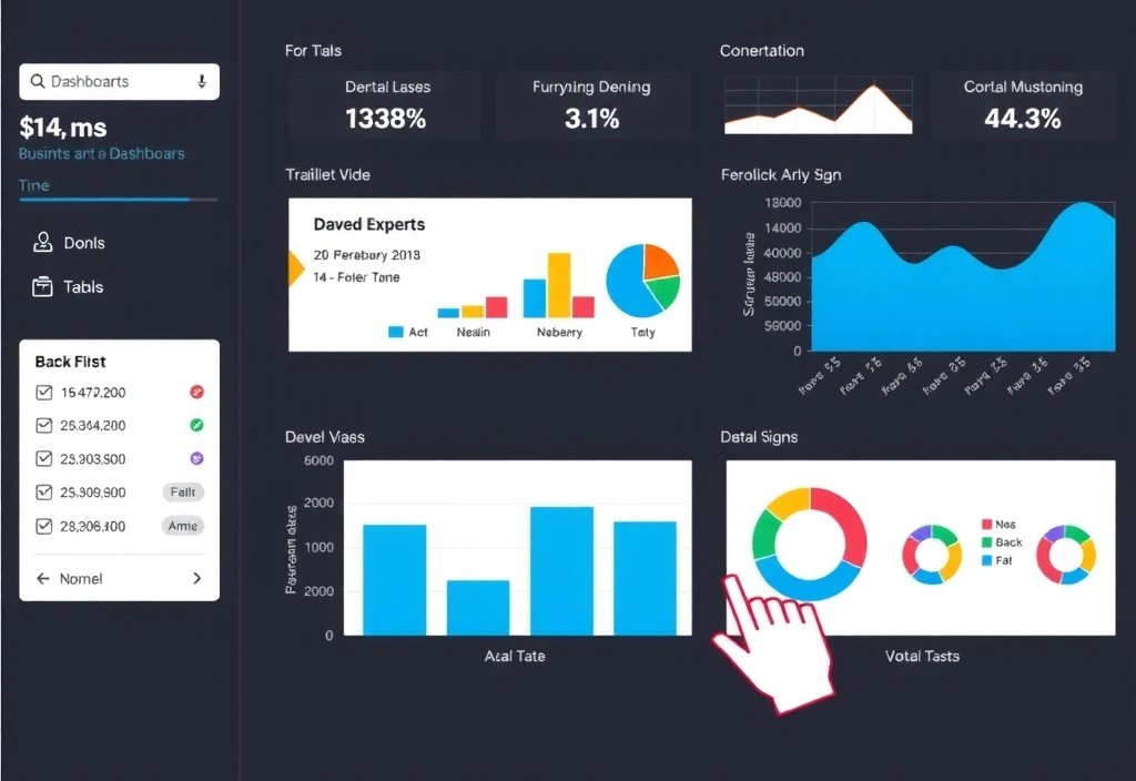Screenshot of a custom web application dashboard with data visualizations and interactive components